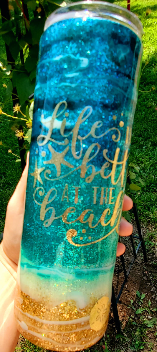 Life is better at the beach 30oz tumbler
