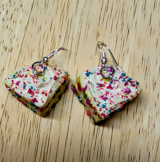 Birthday cake polymer clay earrings