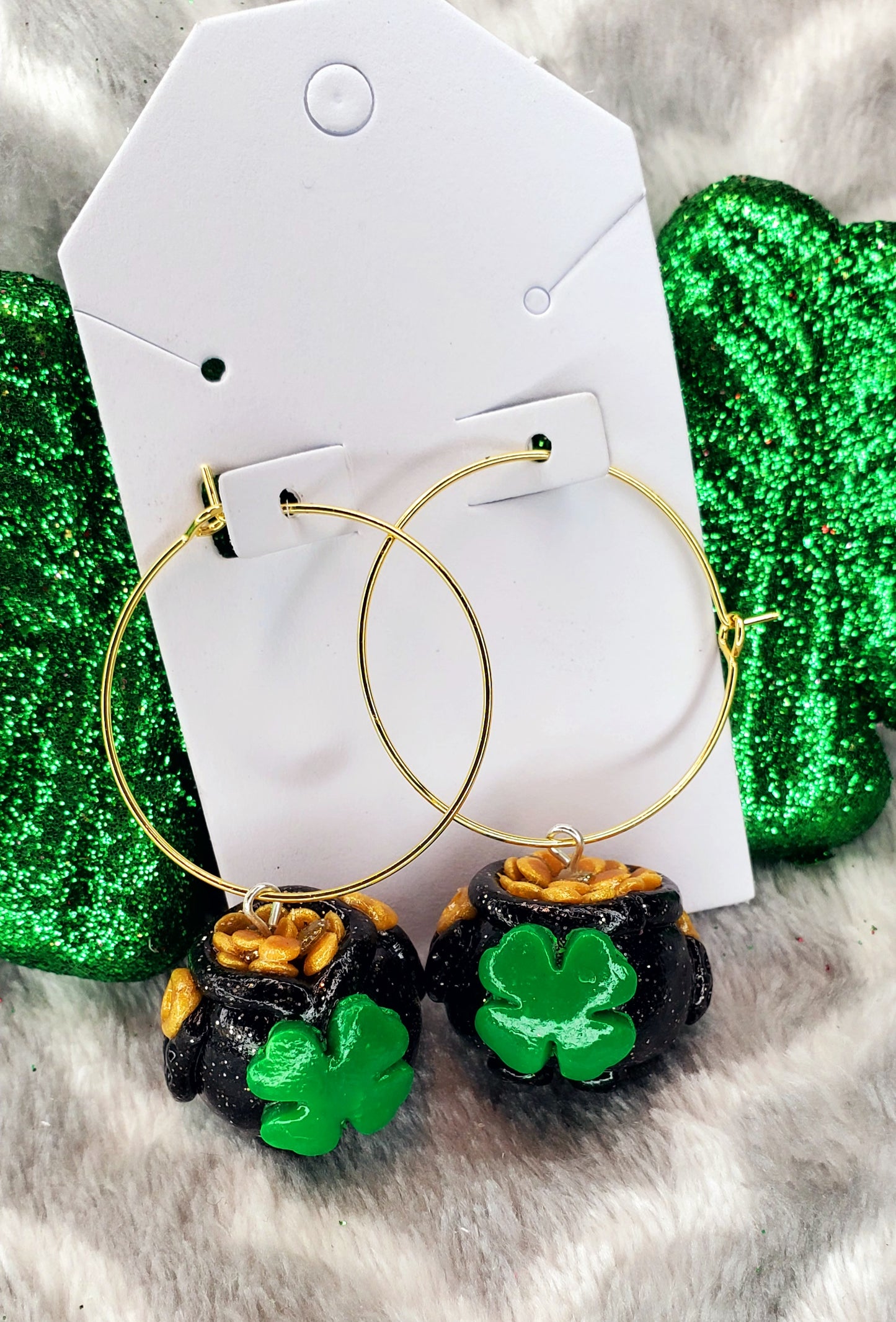 St. Patrick's Day polymer clay earrings collection