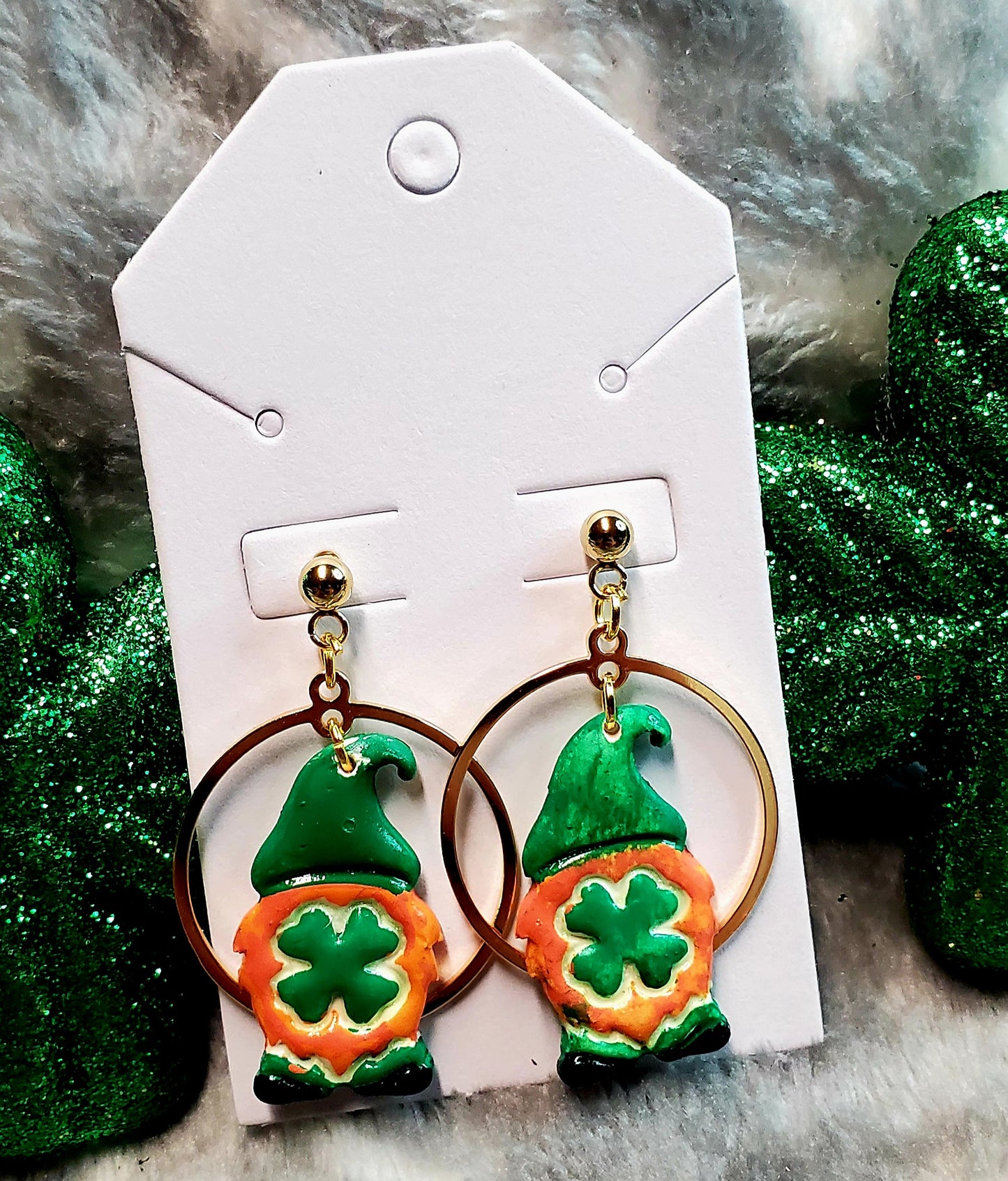 St. Patrick's Day polymer clay earrings collection