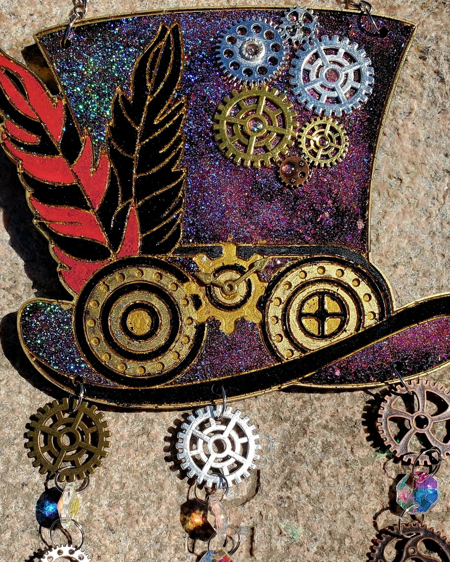 Steampunk hat prism wall hanger