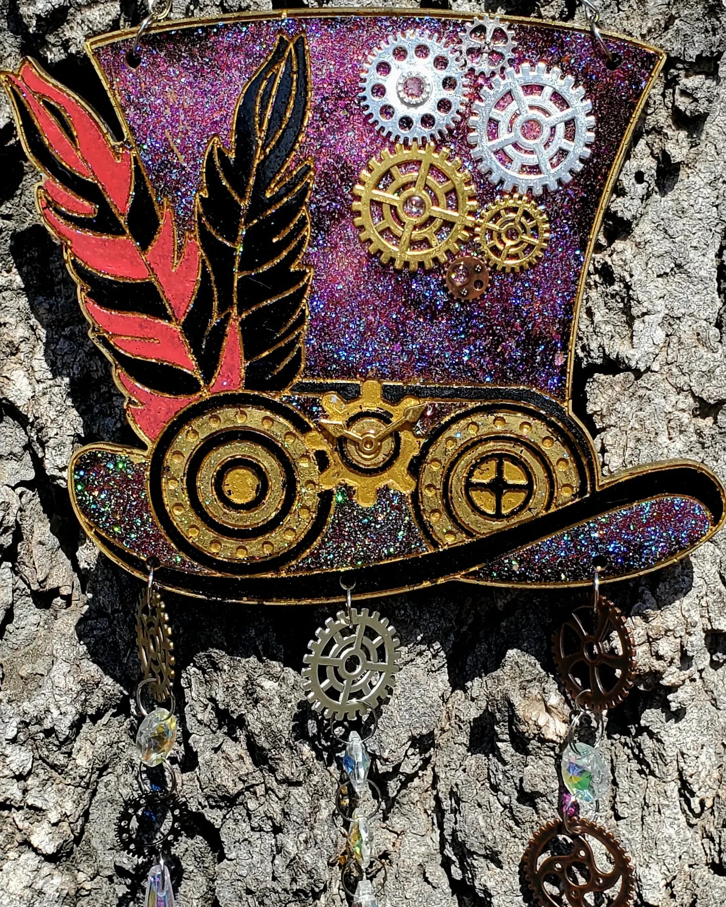 Steampunk hat prism wall hanger
