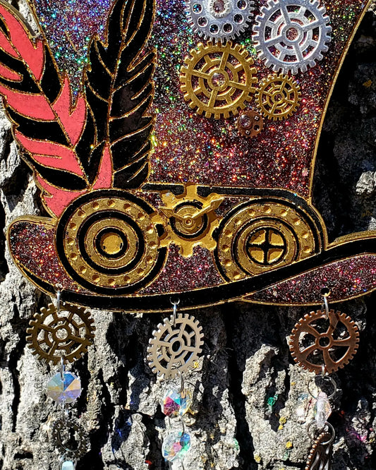 Steampunk hat prism wall hanger