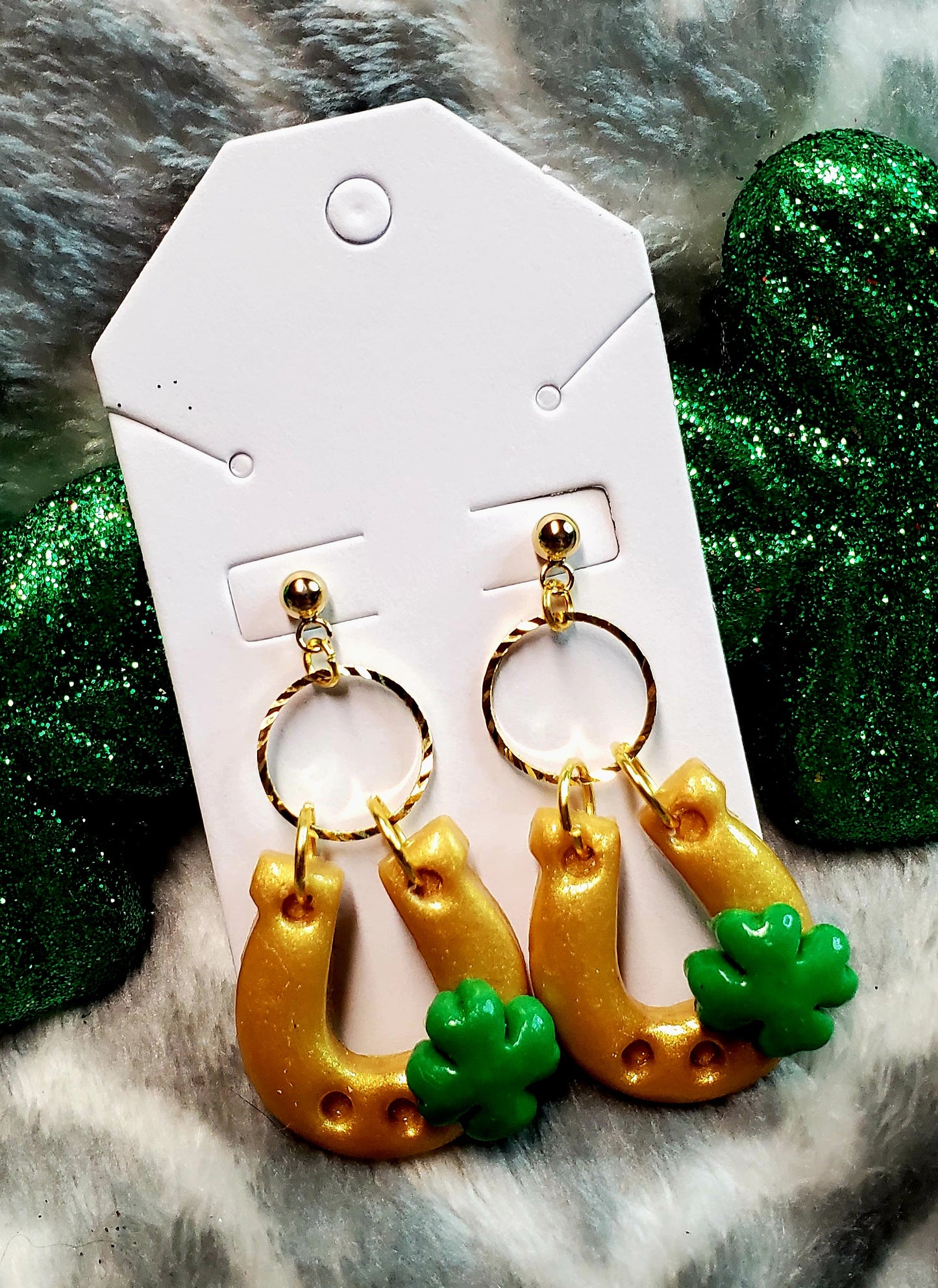 St. Patrick's Day polymer clay earrings collection