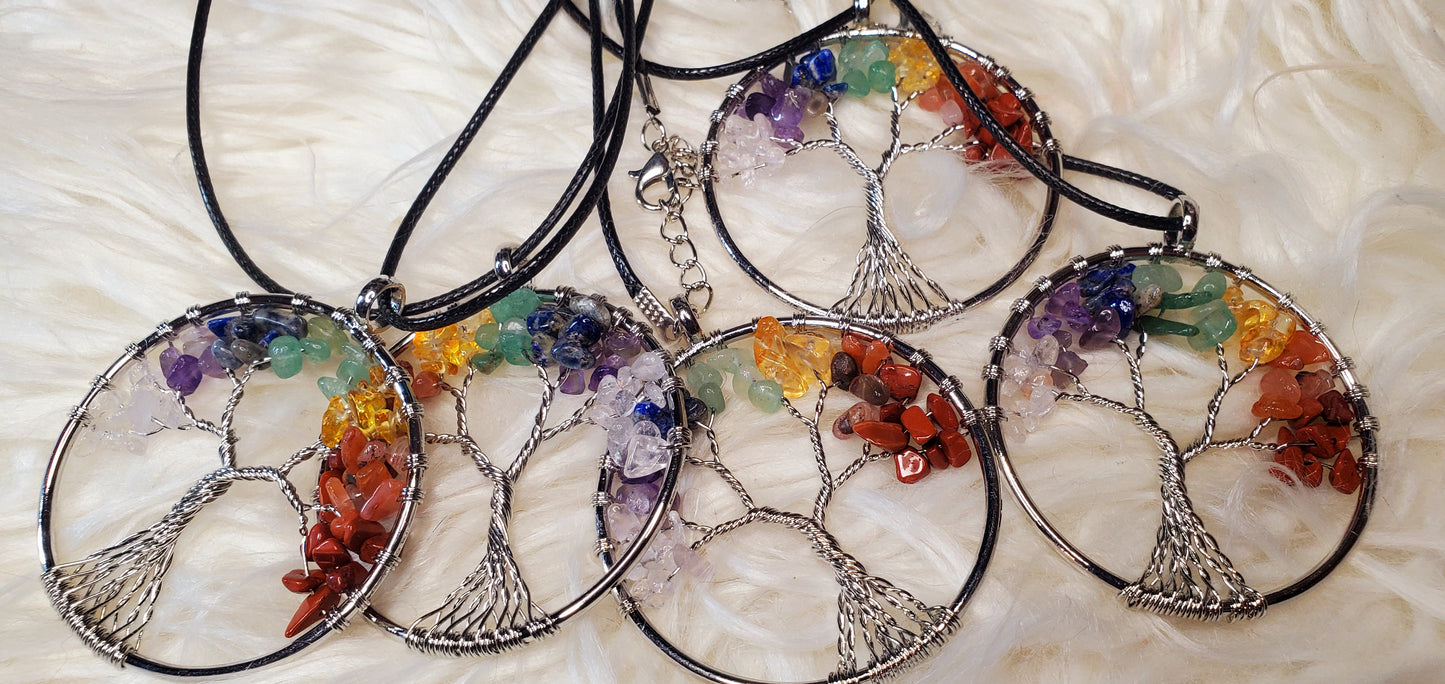 Tree of life chakra necklace