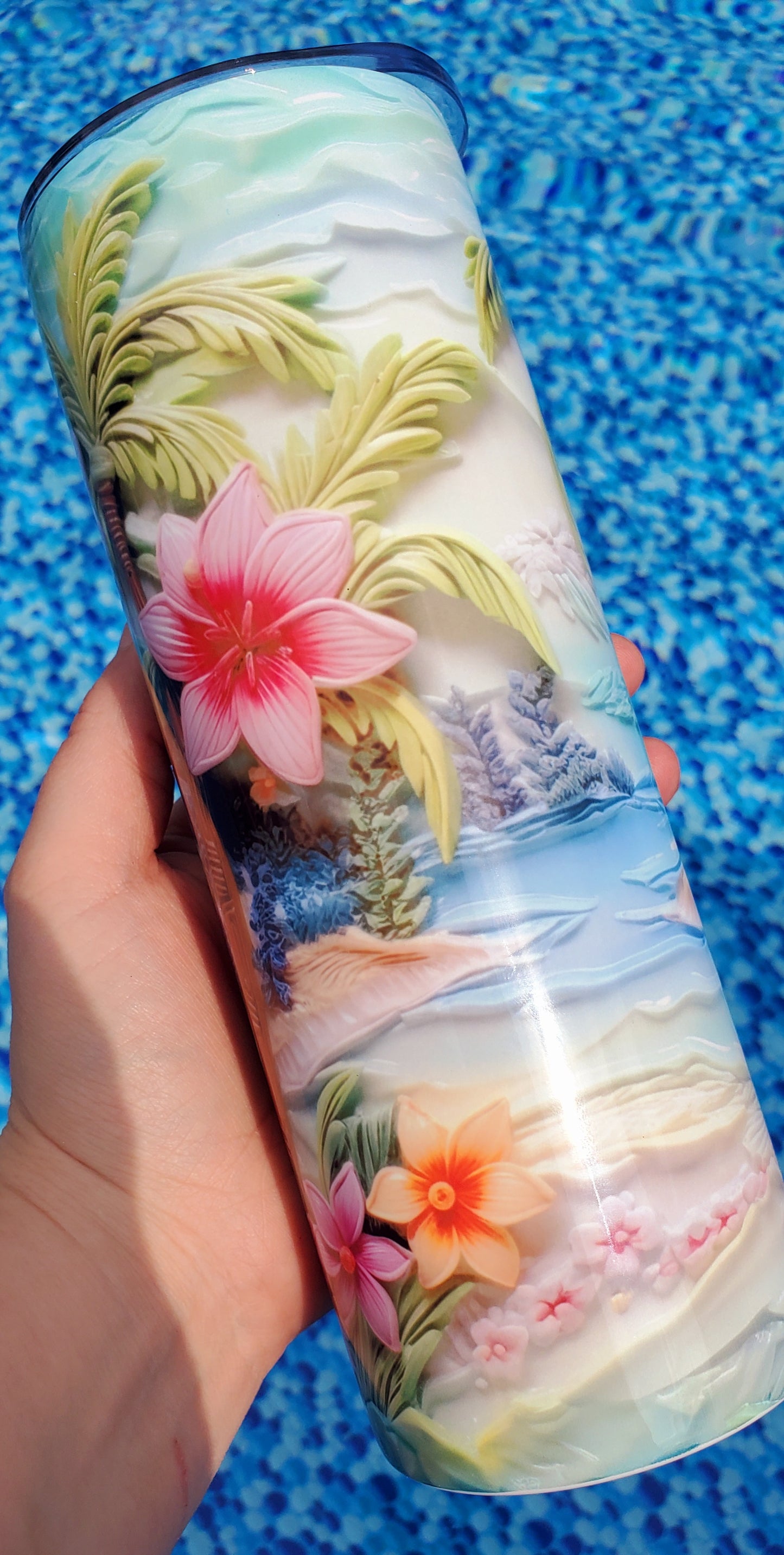 3D tropical beach 20oz tumbler