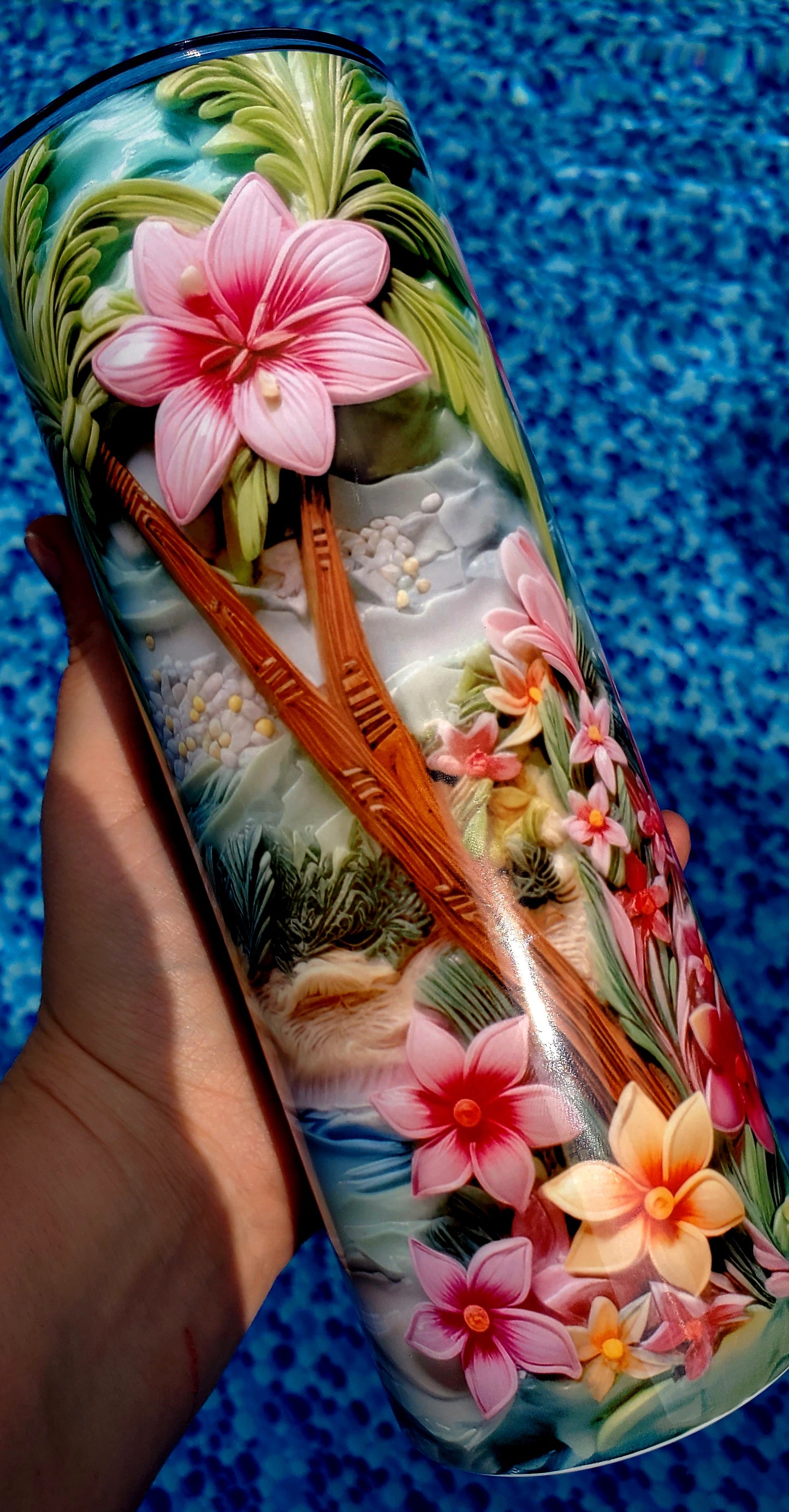 3D tropical beach 20oz tumbler