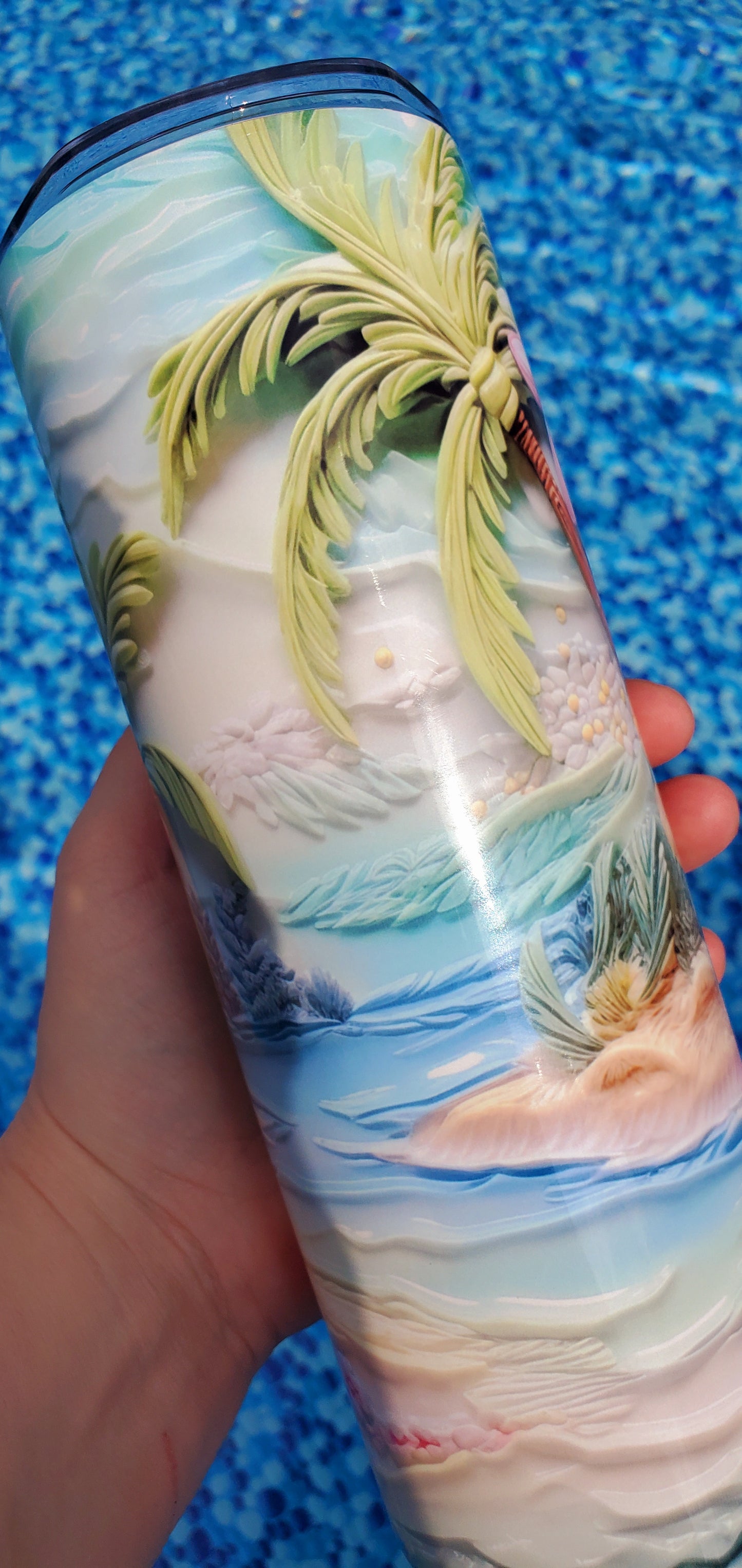 3D tropical beach 20oz tumbler