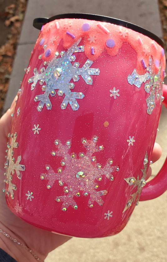 Bling snow coffee tumbler