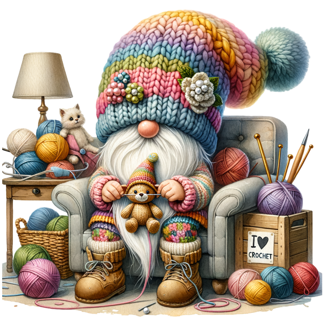 Knitting gnome stickers