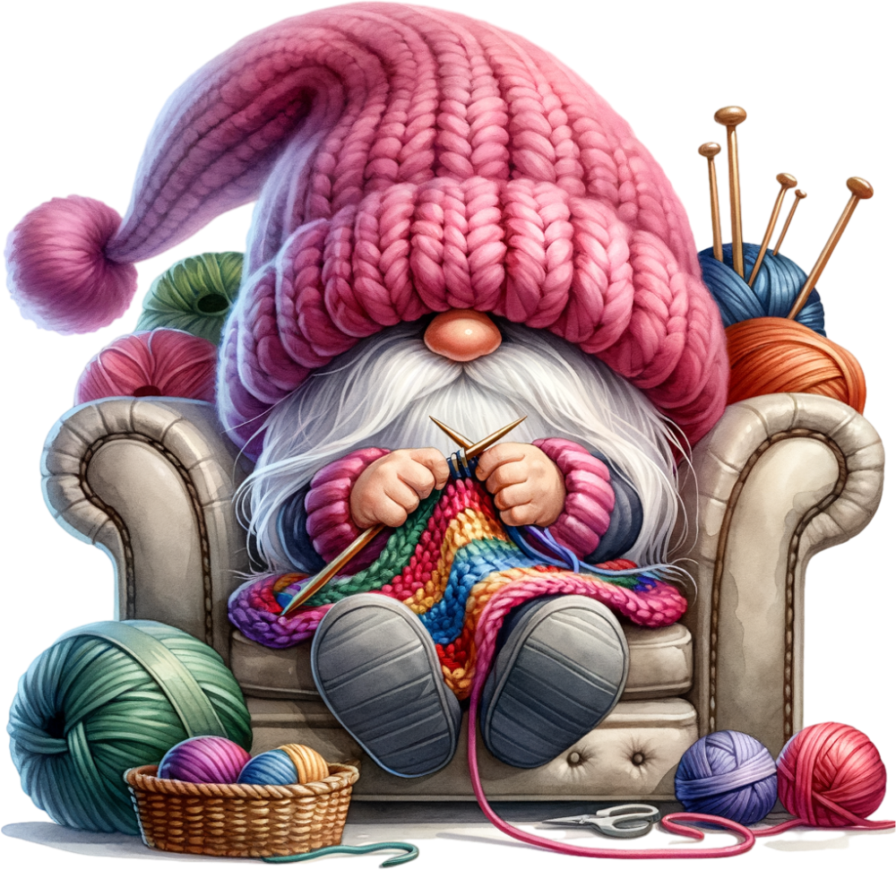 Knitting gnome stickers