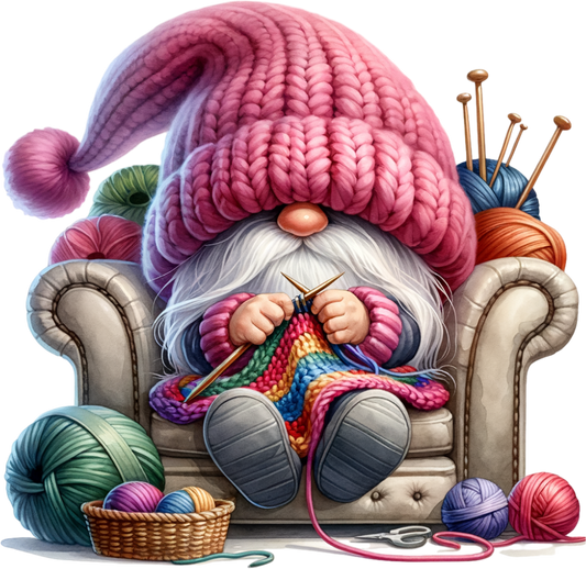 Knitting gnome stickers