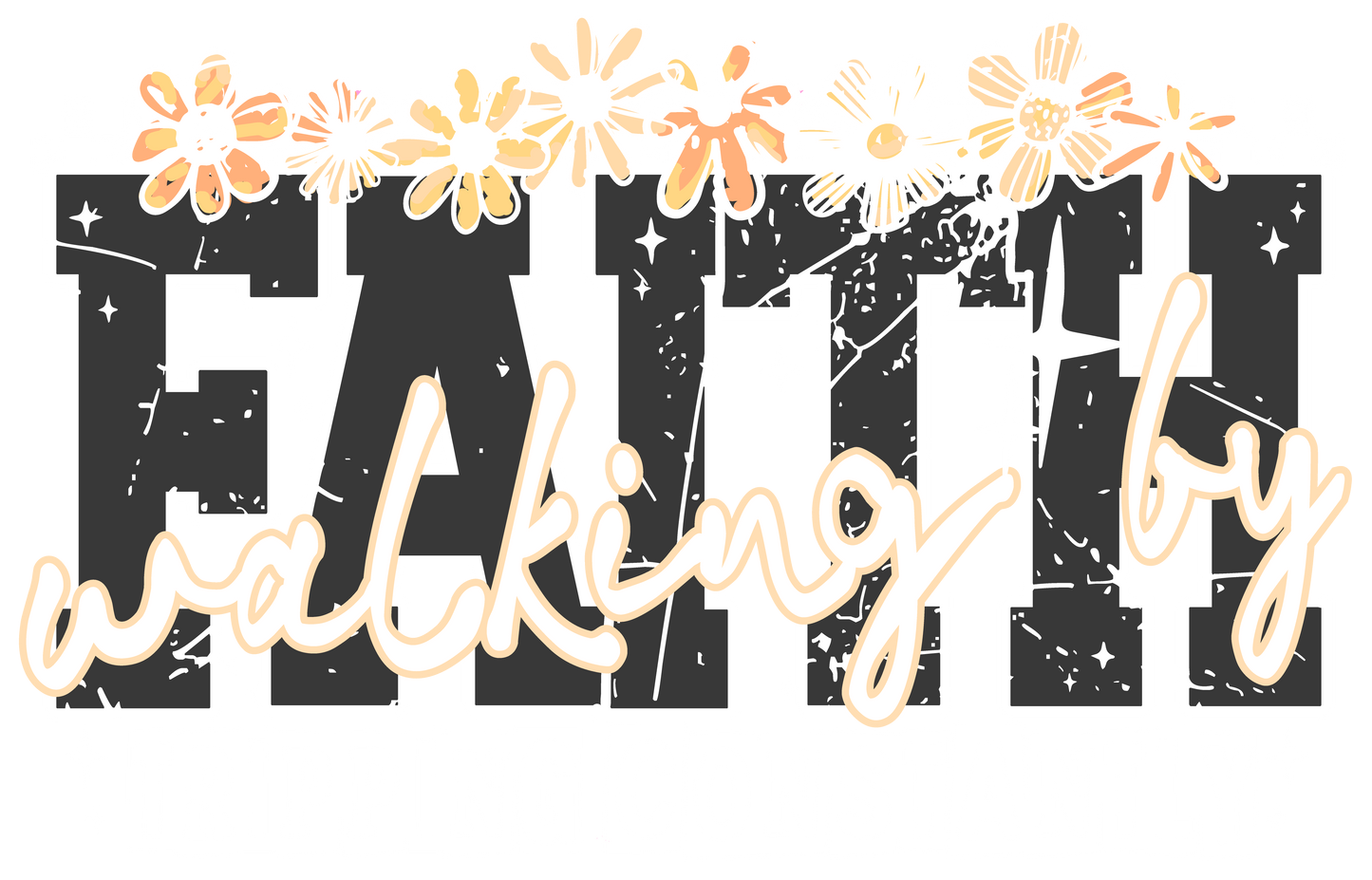 Walking by faith by tripping t-shirt