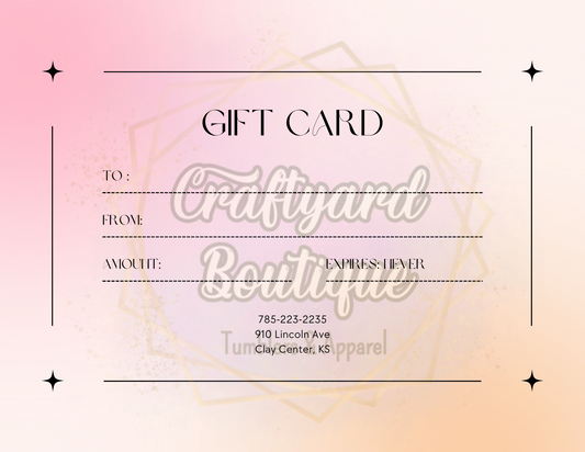 Craftyard Boutique Gift Certificate