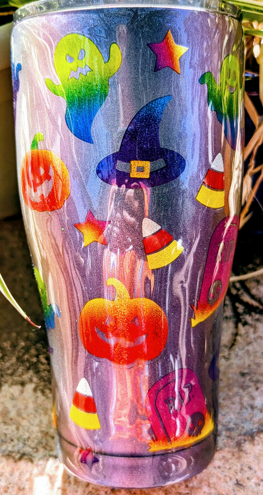 30oz Spooky Halloween resin tumbler