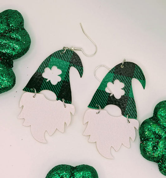 St. Patrick's Day faux leather earrings
