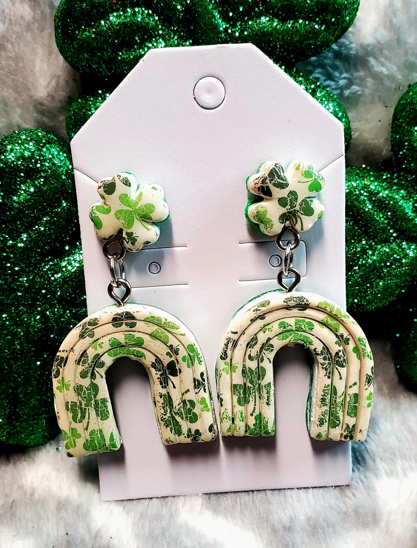 St. Patrick's Day polymer clay earrings collection