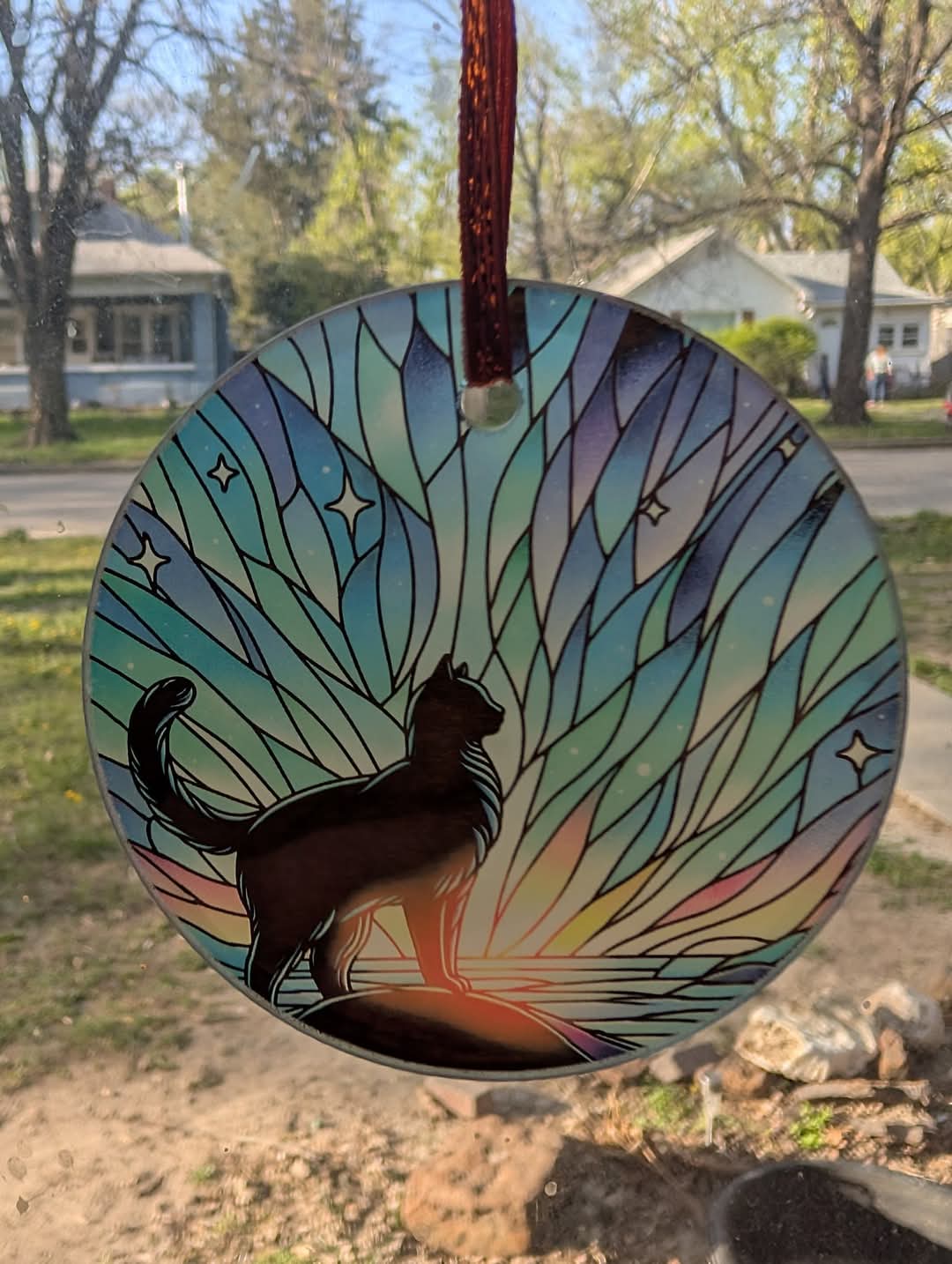 Frost glass cat ornaments