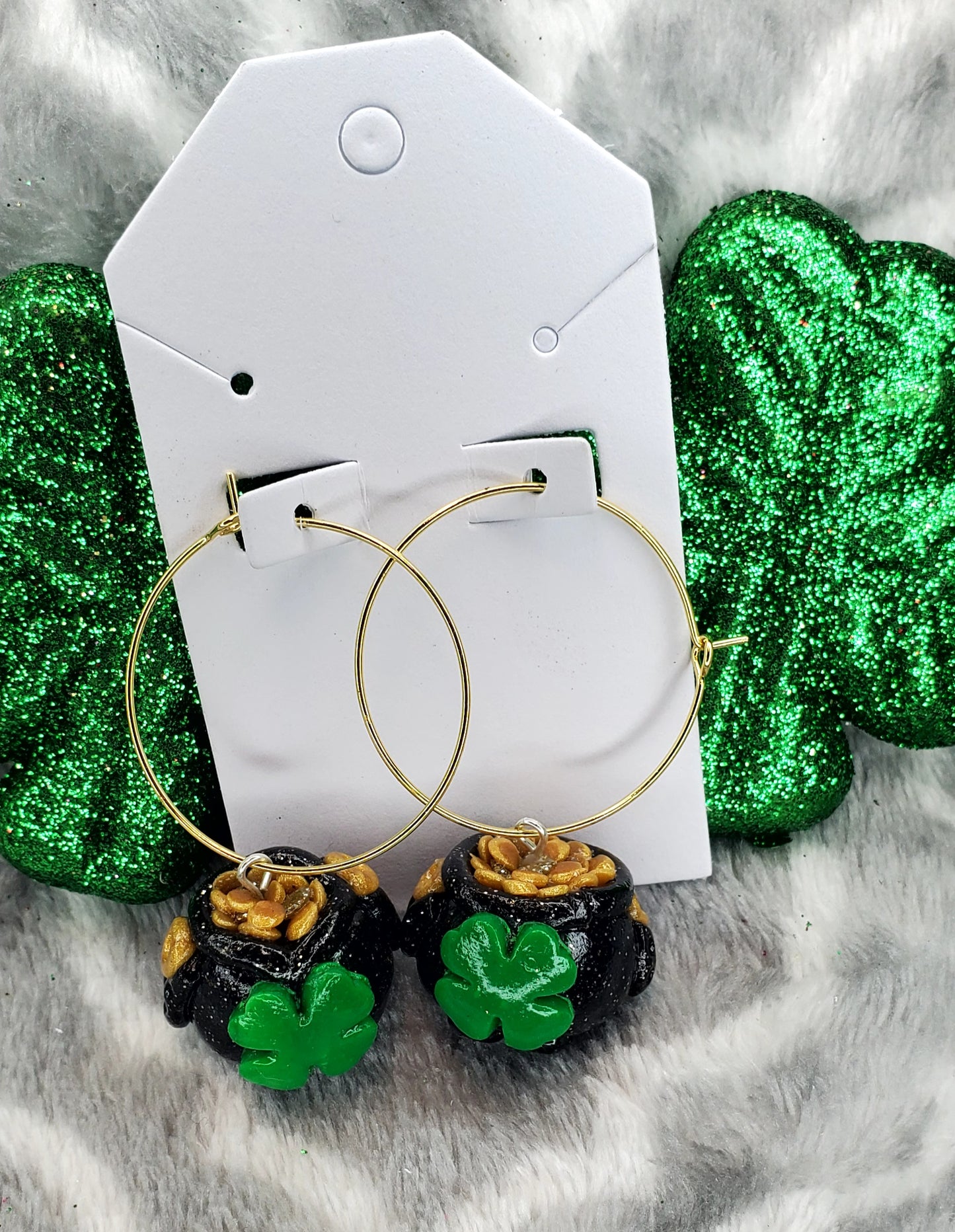 St. Patrick's Day polymer clay earrings collection