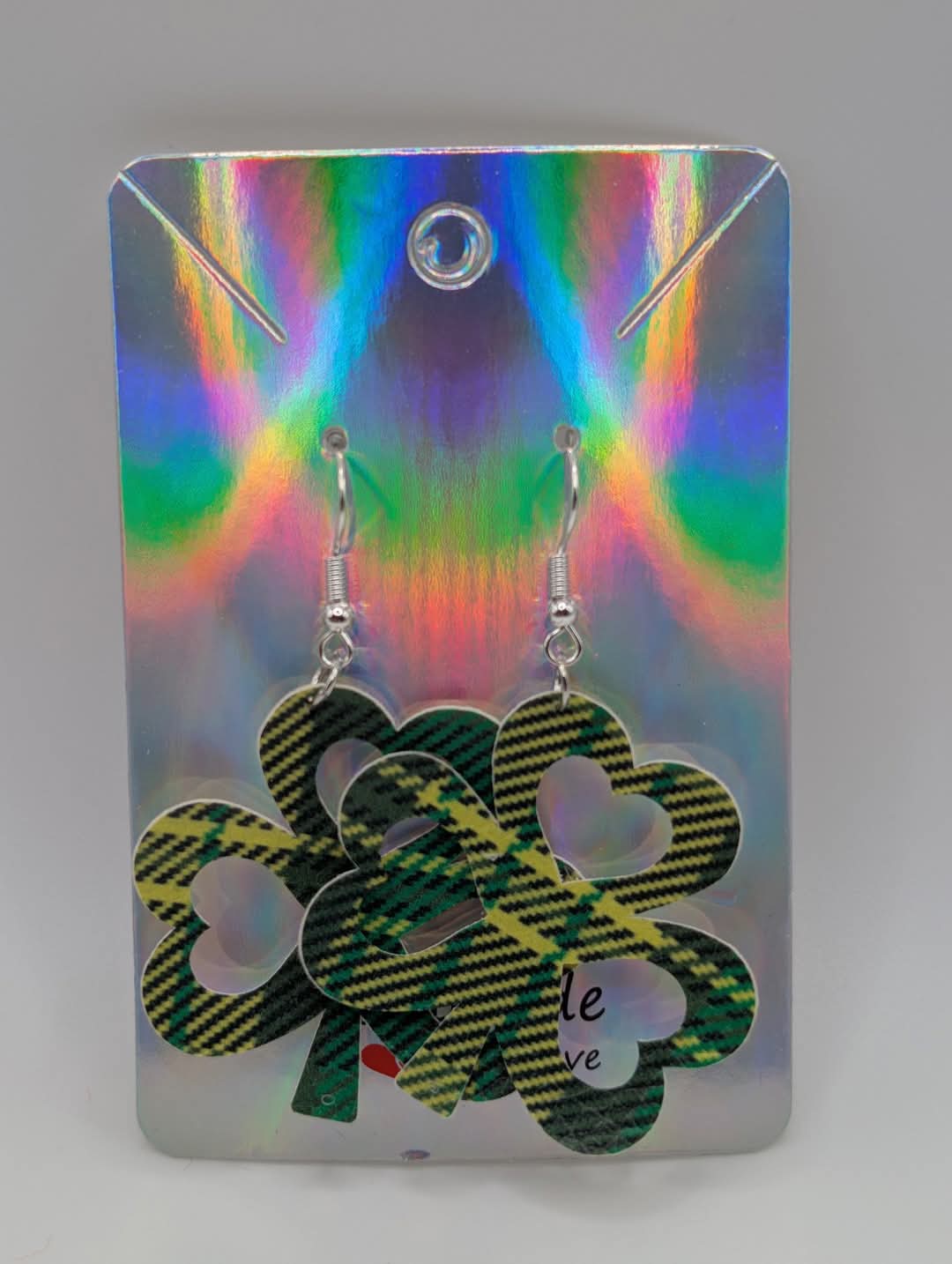 St. Patrick's Day faux leather earrings