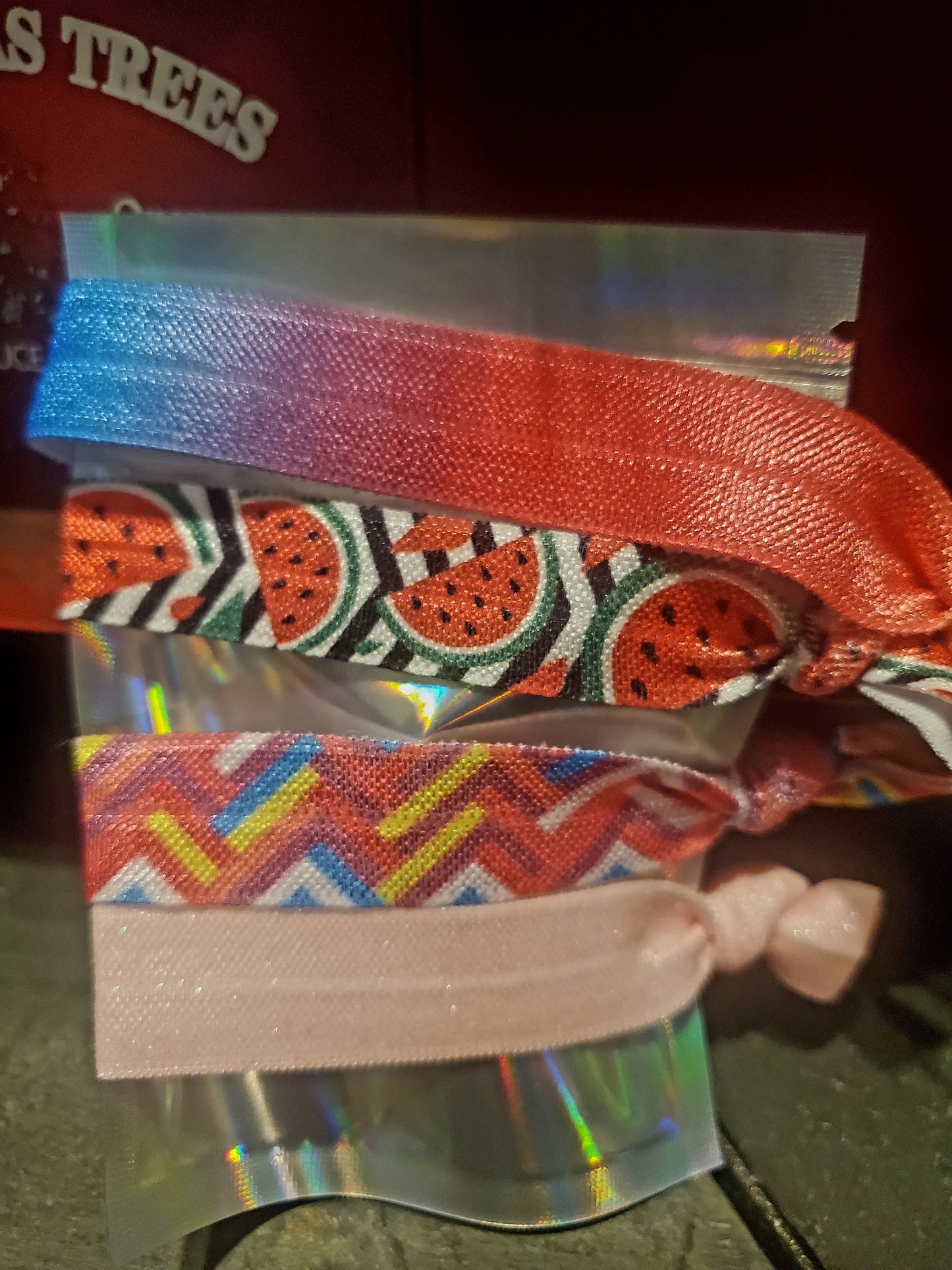 Stretch ribbon hair ties