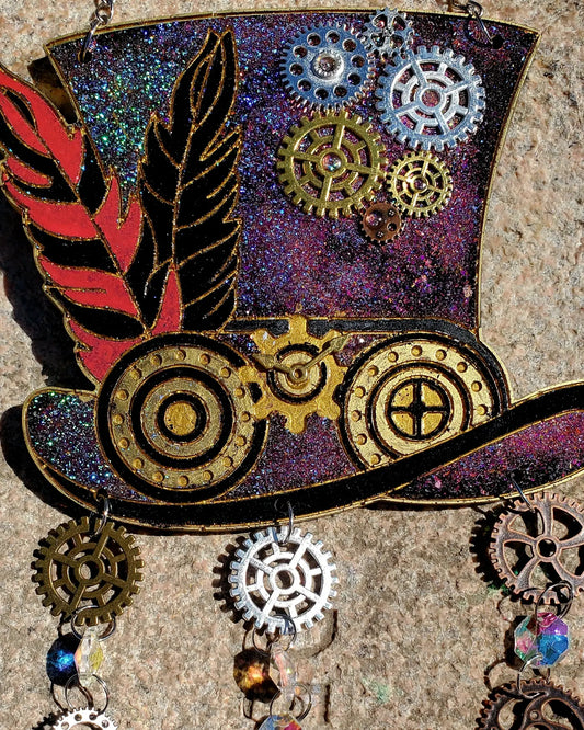 Steampunk hat prism wall hanger